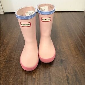 Hunter Kids Light Pink and Blue Rain Boots